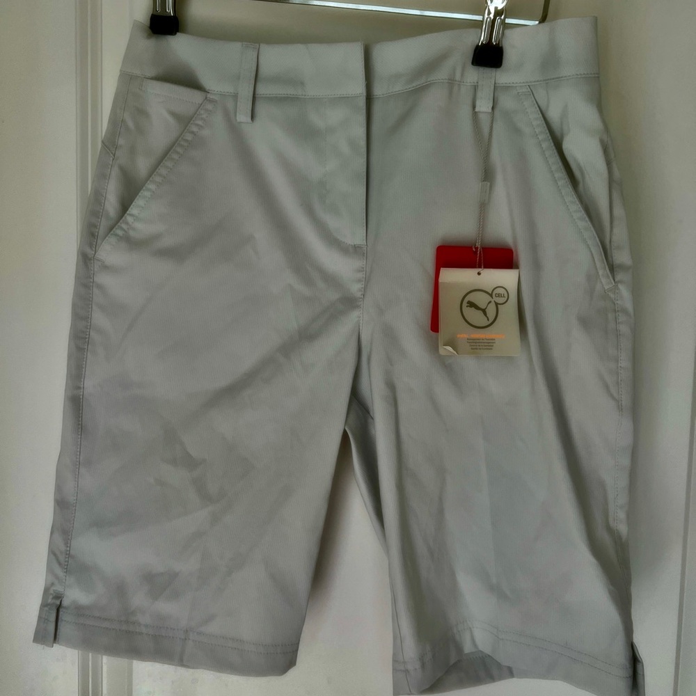 Puma Women’s Light Gray Bermuda Flat Front Shorts